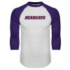 Thumbnail image for  White/Purple Raglan Baseball T Shirt