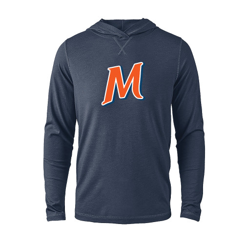  Comm  Navy Heather Long Sleeve Hooded Tee - McLennan Primary Athletic Mark