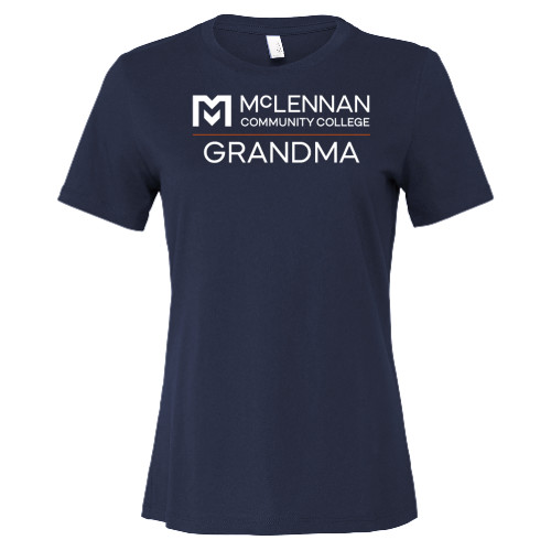  Bella + Canvas Womens Navy Relaxed Cotton T Shirt - McLennan Grandma