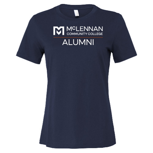  Bella + Canvas Womens Navy Relaxed Cotton T Shirt - McLennan Alumni