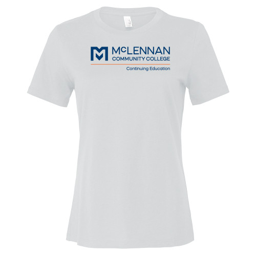  Community Bella + Canvas Womens White Relaxed Cotton T Shirt - McLennan Continuing Education