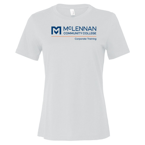  Community Bella + Canvas Womens White Relaxed Cotton T Shirt - McLennan Corporate Training
