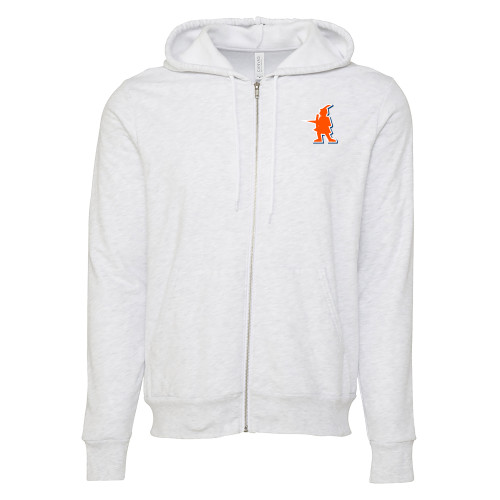 Community Bella + Canvas Ash Grey Full Zip Hood - McLennan Highlander Mascot