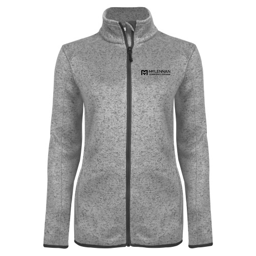  Community Womens Grey Heather Fleece Jacket - McLennan Community College Horizontal