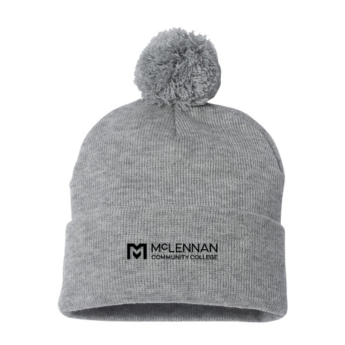  Community Sportsman Heather Grey Pom Pom Cuffed Beanie - McLennan Community College Horizontal