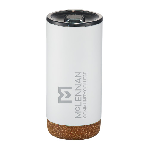  Community Valhalla Vacuum Insulated White Tumbler 16oz - McLennan Community College Primary Mark  Stacked Engraved