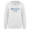 Thumbnail image for  Community ENZA Womens White V Notch Raw Edge Fleece Hoodie