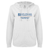 Thumbnail image for  Community ENZA Womens White V Notch Raw Edge Fleece Hoodie