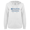 Thumbnail image for  Community ENZA Womens White V Notch Raw Edge Fleece Hoodie