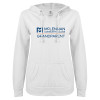 Thumbnail image for  Community ENZA Womens White V Notch Raw Edge Fleece Hoodie