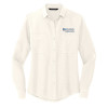 Thumbnail image for  Community Mercer + Mettle Womens Ivory Crepe Long Sleeve Camp Blouse