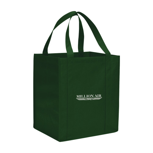  Non Woven Dark Green Grocery Tote - Million Air Trademark