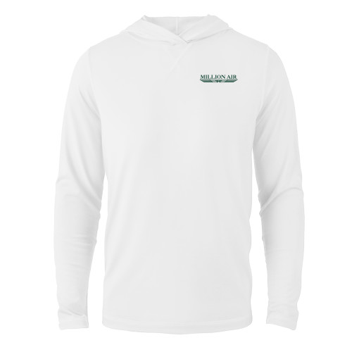 White Long Sleeve Hooded Tee - Million Air Trademark