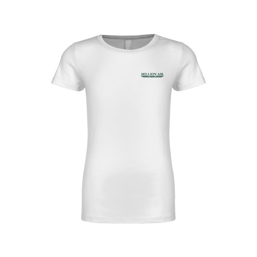  Next Level Girls White Fashion Fit T Shirt - Million Air Trademark