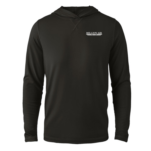  Black Long Sleeve Hooded Tee - Million Air Trademark