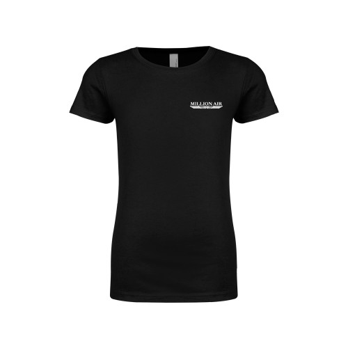  Next Level Girls Black Fashion Fit T Shirt - Million Air Trademark