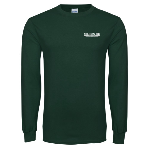  Dark Green Long Sleeve T Shirt - Million Air Trademark