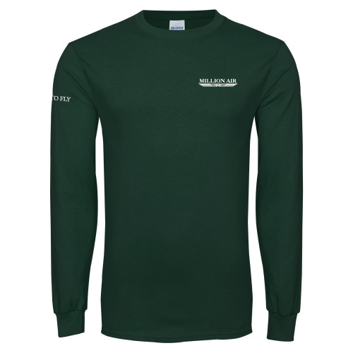  Dark Green Long Sleeve T Shirt - Million Air Trademark
