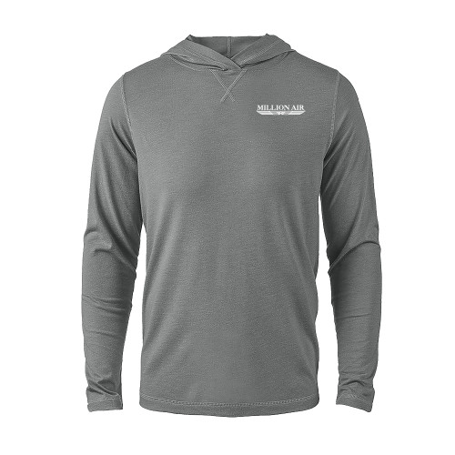  Grey Heather Long Sleeve Hooded Tee - Million Air Trademark