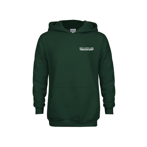  Youth Dark Green Fleece Hoodie - Million Air Trademark