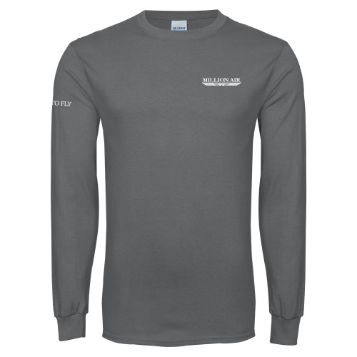  Charcoal Long Sleeve T Shirt - Million Air Trademark