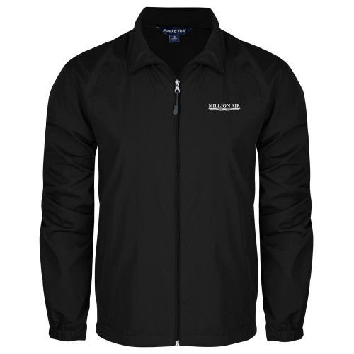  Black Full Zip Wind Jacket - Million Air Trademark