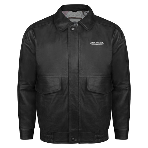  Black Buffed Bomber Jacket - Million Air Trademark