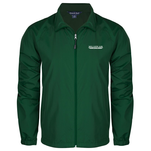  Dark Green Full Zip Wind Jacket - Million Air Trademark