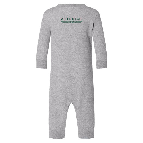  Heather Grey Fleece Onesie - Million Air Trademark