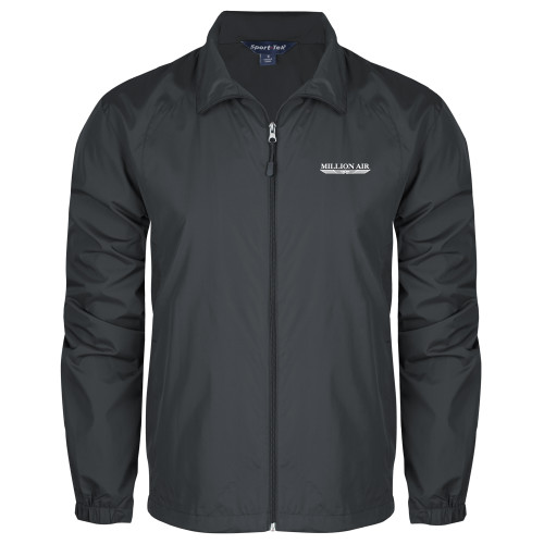  Charcoal Full Zip Wind Jacket - Million Air Trademark