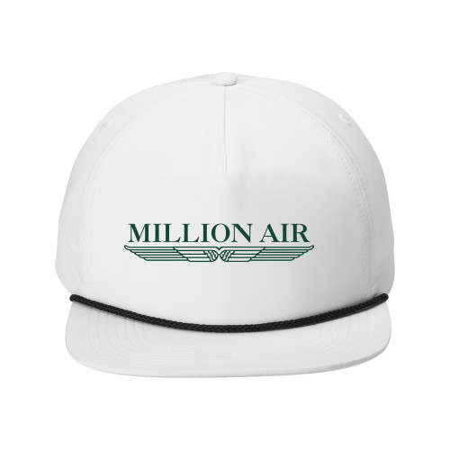  Retro White/Black Rope Cap - Million Air Trademark