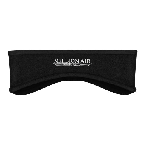  Black Stretch Fleece Headband - Million Air Trademark