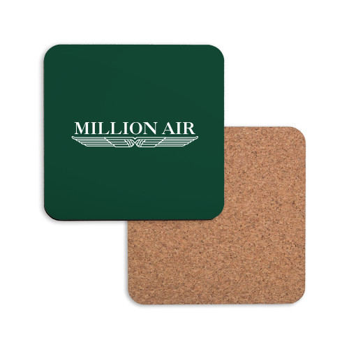  Hardboard Coaster w/Cork Backing - Million Air Trademark