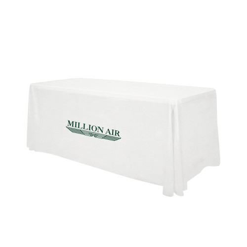  White 6 foot Table Throw - Million Air Trademark