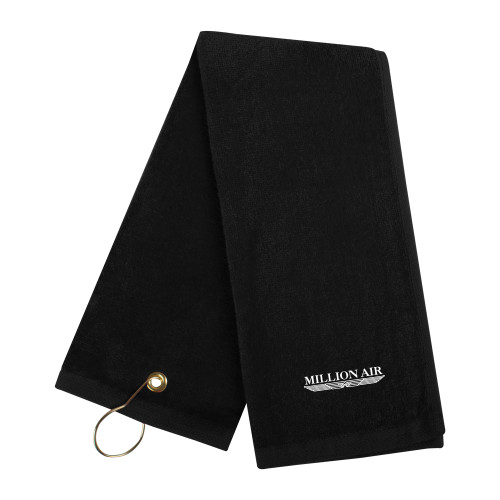  Black Golf Towel - Million Air Trademark