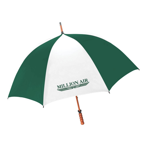  64 Inch Forest Green/White Umbrella - Million Air Trademark