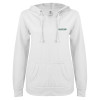 Thumbnail image for  ENZA Womens White V Notch Raw Edge Fleece Hoodie