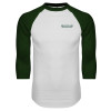 Thumbnail image for  White/Dark Green Raglan Baseball T Shirt