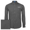 Thumbnail image for  Dark Charcoal Poplin Crosshatch Long Sleeve Button Down