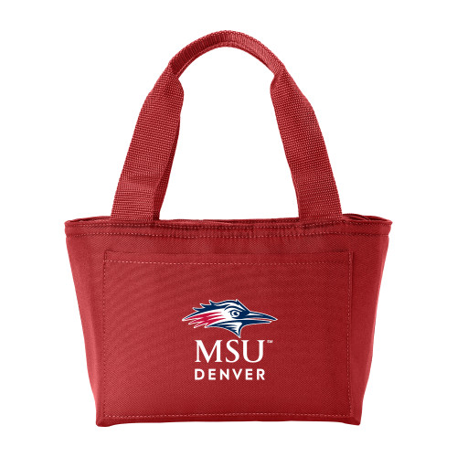  Insulated Red Lunch Tote - MSU Denver Stacked