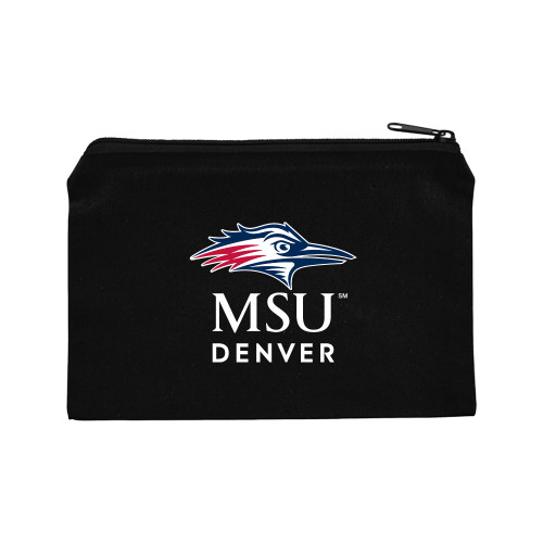  8oz. Black Cotton Travel Pouch - MSU Denver Stacked