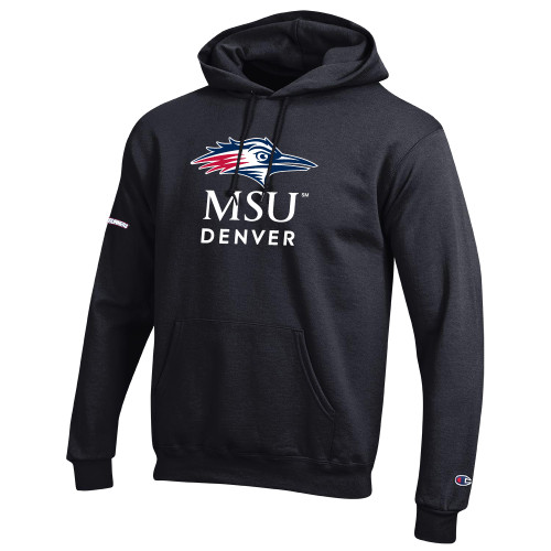  Champion Black Fleece Hoodie - MSU Denver Stacked