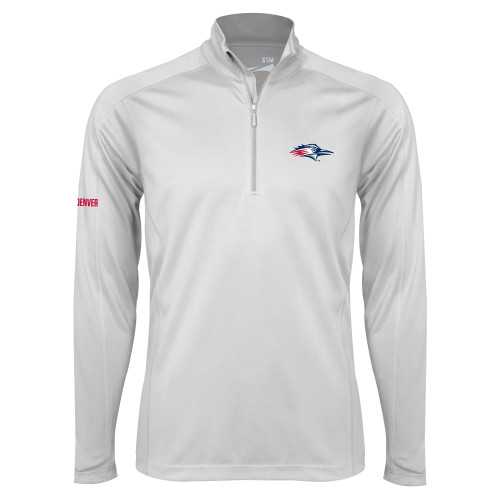 Syntrel White Interlock 1/4 Zip - Roadrunner Head