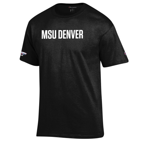  Champion Black T Shirt - MSU Denver Flat