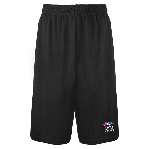  Black Performance Classic 9 Inch Short - MSU Denver Stacked