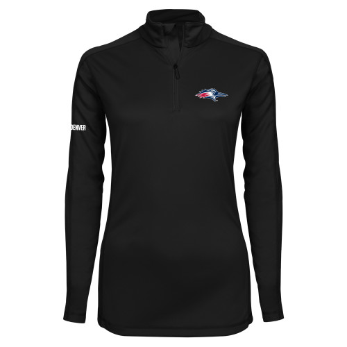  Syntrel Womens Black Interlock 1/4 Zip - Roadrunner Head