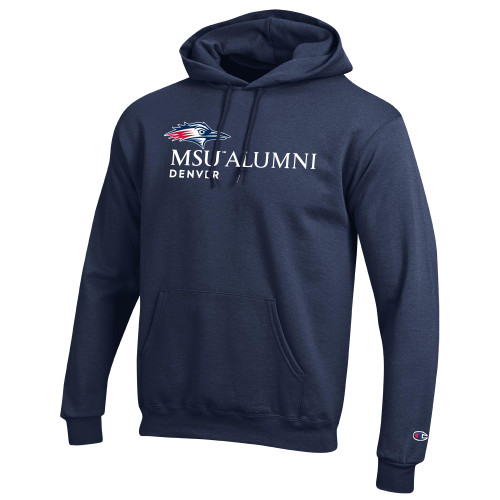  Champion Navy Fleece Hoodie - MSU Denver Alumni  Flat