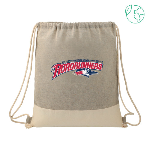  Split Recycled Cotton Grey/Natural Drawstring Bag - Primary Mark