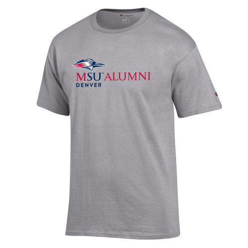  Champion Oxford Grey T Shirt - MSU Denver Alumni  Flat