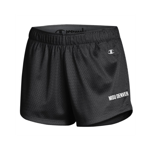  Champion Womens Black Mesh Short - MSU Denver Flat